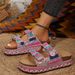 Summer Thick Soled Double Buckle Cork Slippers For Women Plus Size Rhinestone Rope Beach Slippers New Style_vogvips.com