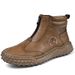 Men's Boots For Autumn And Winter, High-Top Shoes For Men With Side Zipper, Fleece-Lined Warm Cotton Shoes, Chelsea Boot_vogvips.com