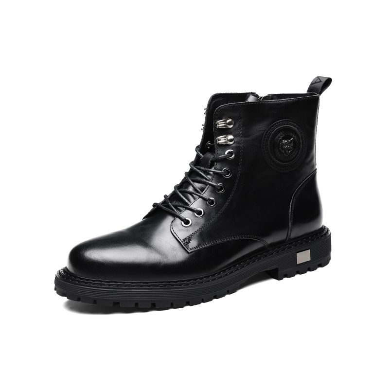 European Warm Series Trendy Brand Martin Mid-Cut High Street Style, Fashionable British Boots, Genuine Leather Work Boots For Men, Winter_vogvips.com