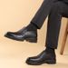 Black Men's Leather Shoes Thick Bottom Height Increasing Style Daily Business Office Outdoor Fashion Party Youth Shoes_vogvips.com
