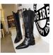 Hand-scratched Winter Boots Women's Boots Thick Heel Middle Heel Pointed Knight Boots High Boots_vogvips.com