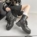 2025 Autumn Winter New Lace-Up Thick-Soled Short For Women Britih Style Martin Fahion Trend Veratile Back Zipper_vogvips.com