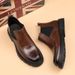 Martin Boots Men's Sleeve Chelsea Brown Men's Boots Mid-Wind Casual Leather Boots_vogvips.com