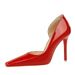 3287-1 Style Minimalist Slim Heel Ultra-high Women's Shoes With Glossy Patent Leather Shallow Cut Square Toe Side Hollow_vogvips.com