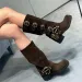 2024 Cowhide Leather Womens Y2k Retro Detachable Bucket Motorcycle Boots Brown Buckle Strap With Boots241018_vogvips.com