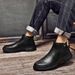 Men's Shoes Short Boots Leather Boots Outdoor Casual High Top Zipper Sleeve Crocodile Cotton Boots_vogvips.com