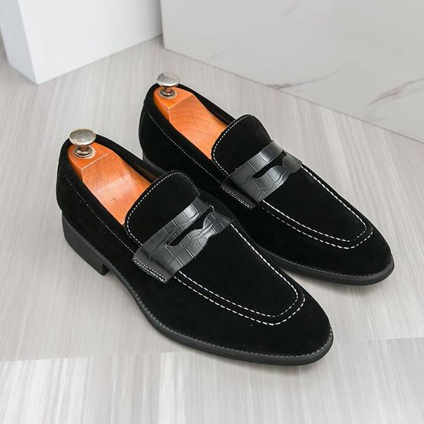 New Fashion Tassel Black Business Casual Daily Yellow Matte Office Men's Shoes One Foot Pedal Brown Banquet Dress Leather Shoes_vogvips.com