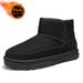 Men's Winter Snow Boots With Fleece Lining - Thick & Warm Round Toe Slip-On Boots For Cold Weather, Non-Slip PVC Sole (Black/Chestnut/Licorice)_vogvips.com