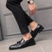 New Fashion Men's Brown Business Casual Loafer Shoes Daily Office Black Buckle Monk Men's Shoes One Foot Cover Banquet Dress Wedding Leather Shoes_vogvips.com