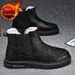 Men's Winter Snow Boots Waterproof PU Leather Slip-On Shoes With Fleece Lining Thick Warm Comfortable Casual Boots For Cold Weather_vogvips.com