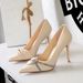 SEVEN BIG TREES Women's Elegant Pointed Toe Stiletto Heels With Rhinestone Bow For Evening Party Dressy Occasions (Available In 7CM & 10CM Heel)_vogvips.com