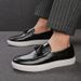 Men's Shoes Large Size Tassel Sneakers For Men Fashion Catwalk Slip On Leather Shoes For Men With Personalized Business Casual Sneakers_vogvips.com