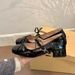 Evening Breeze Square-Toed Bowknot Silver Single French Style Little Mary Jane Shoes Loafers Spring And Autumn_vogvips.com
