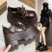 Muffin Shoes Platform Loafers Women's Belt Buckle Loafers Heightening Single Shoes_vogvips.com