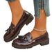 New Platform Small Leather Shoes A Slip-on Fringe Loafers Single Shoes_vogvips.com
