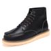 Men's Classic Martin Boots - Vintage Work Boots For Outdoor & Casual Wear - Slip-Resistant Rubber Sole - Mid-Calf Height - Brown/Black/Burgundy_vogvips.com