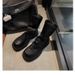 Women's Boots:Fashion Simple Design Martin Boots Chunky Heel,thick Sole,slim-fit Boots With Round Toe,pleated Design,back Zipper,stacked Short Boots_vogvips.com