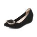 Mom Summer Rhinestone 2026 Spring Autumn New Style Hidd Loafers Pointed Toe Wedge Heel Black Office Work Shoes For_vogvips.com