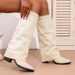 Women's Plus Size Trouser Boots, Autumn/winter New Fashion Hot Selling Chunky Heel Pointed Toe Casual Single Boots._vogvips.com