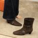 813-1 European And American Style Retro Design For Women Small Square Toe Belt Buckle Niche Fashion Mid-Calf Women's_vogvips.com
