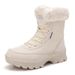 2025 New Fashion Fleece-Lined Thickened Warm Cotton Shoes For Women Winter Northeast Travel Skiing Versatile Snow Boots_vogvips.com