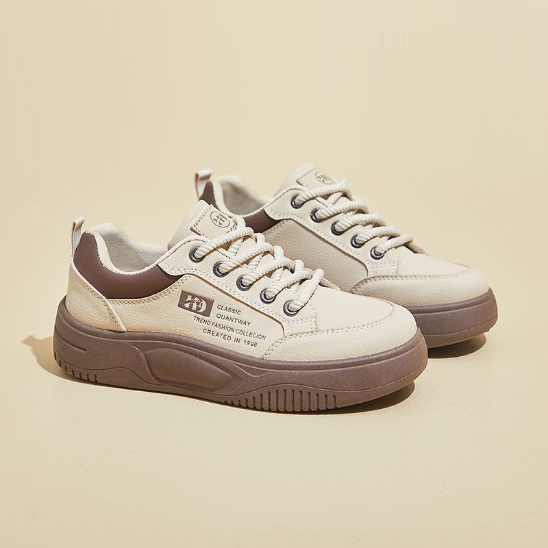 2025 Spring New White Sneakers Korean Style Ins Female Student Thick Sole Height Increasing Sports Casual Street_vogvips.com