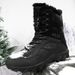 Large Size Fleece Warm Snow Boots, Winter Fleece High Top Warm Hiking Shoes, Hiking Thick Soled Sports Martin Boots For Men_vogvips.com