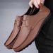 Unbeatable Quality Large Size Microfiber Lace Up Loafers, 2025 Spring/summer New Style, Fashionable Bean Shoes, Classic Men's Leather Shoes_vogvips.com