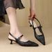 Qianluhui Artistic Country Style Hollow Woven Women's Shoes With Thin Heel, Pointed Toe, Forest-Inspired Niche Design,_vogvips.com