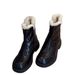 Sheepskin Martin For Women, Chunky Heel, Slim Short Boots, Winter Non-Slip Waterproof, Fleece-Lined, Thickened, Warm_vogvips.com