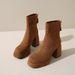 New High-heeled Martin Boots 2026 Women's Fashion Rear Zipper Suede High-heeled Boots_vogvips.com