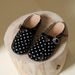 Retro Split-toe Low-heeled Soft Leather Versatile Casual Polka Dot Slip-on 2.5 Cm Wedge Style Open-back Half-toe Shoes_vogvips.com