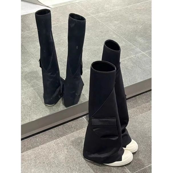 Convertible Over-the-Knee Boots Detachable Long Boots With Breathable Canvas & Soft Fabric Lining In Classic Black Detachable Two Way Boots_vogvips.com