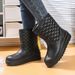 Waterproof And Fleece Women's Warm EVA Rain Boots For Laundry, Car Washing, Kitchen Hygiene Shoes, Work, Anti Freezing,_vogvips.com