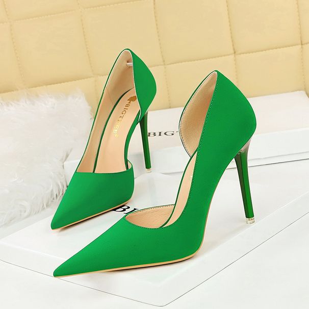 Elegant Women's High Heels For Parties - Pointed Toe, Side Cut-Out Design, Retro Texture, Slim Heel (6-8cm), Available In Multiple Colors & Sizes_vogvips.com