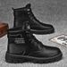 European Warm Series Men's Autumn Winter New Fashion Outdoor High-top Martin Youth Trend Thick-soled Hiking Yellow Boots Work Shoes_vogvips.com