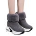 Women's Snow 2023 Winter New Korean Style With Lining For Warmth And Height Increase Trendy Fleece Short Boots_vogvips.com