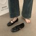 XINZHOU Vintage Square-Toe Mary Jane Shoes With Single Strap, Versatile For Commuting, Soft Leather Granny Shoes, Flat_vogvips.com
