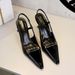 Elegant Pointed-Toe High Heel Pumps With Metal Buckle And Open Back - Stylish Women's Dress Shoes For Parties & Evening Events Black, Nude_vogvips.com