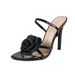 Factory Wholesale Cross-Border European And American Women's Three-Dimensional Flower Decoration Back Strap Round Toe_vogvips.com