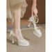 Women Elegant Satin Mary Jane Pump Chunky Heel Platform Shoe With Adjutable Strap For Wedding Special_vogvips.com