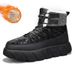 Men's Winter Snow Boots With Fleece Lining, Thick Warm Front-Zip Slip-Resistant Casual Shoes For Cold Weather_vogvips.com