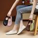 Genuine Leather Fashion Women's High-end Soft-soled Casual Shoes, 2024 Autumn And Winter New Flat Slip-on Loafers_vogvips.com