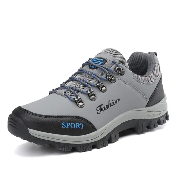 Men Hiking Shoes Outdoor Comfortable Anti-slip Shock-absorbing Lace-up Men Shoes Lightweight Low-top Casual Sports Shoes Men_vogvips.com