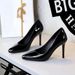 8317 High-End Banquet Pointed Toe High Heels Simple Patent Leather Shiny Single Fashion Shallow Mouth Elegant Women's_vogvips.com
