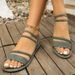 2025 Summer New Large Size Cross-Border Flat Beach Shoes Casual Slip-On Sandals European And American Style_vogvips.com