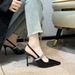 French High's Slim Heels, 2025 Summer New Pointed Back Strap, Versatile Commuting, Sexy Hollow Out Single Shoe For_vogvips.com