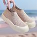 Women's Shoes Casual Shoes Fashion Women's Single Shoes Soft Sole Comfortable Nurse Shoes One Pedal Mother Shoes Breathable Fly Woven Shoes_vogvips.com