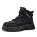 Men's High-Top Casual Boots – Vintage British Style Work Boots With Thick Sole, Anti-Slip & Height Increasing, Retro Martin Boots For Autumn & Winter_vogvips.com