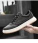 Round Head Casual Board Shoes Men's Four Breathable Splicing White Shoes_vogvips.com